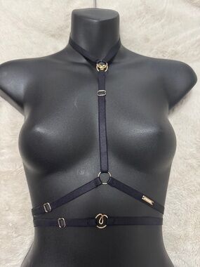 Bluebella Theodora | Strappy Elastic Body Harness with Gold Hardware | NWOT | M